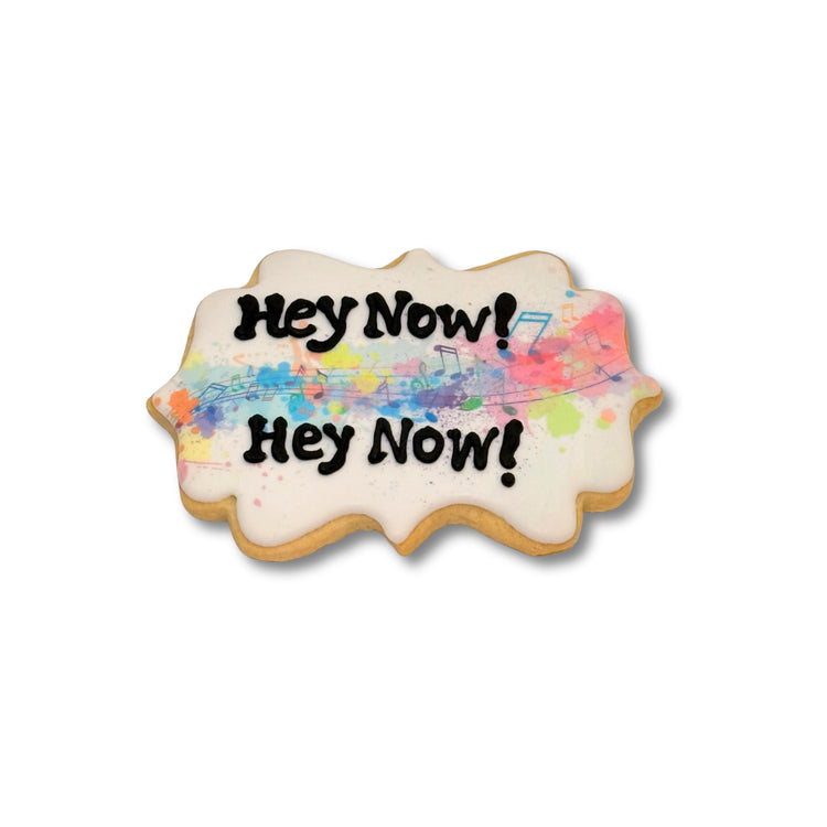 Lizzie McGuire cookie with watercolor music note design