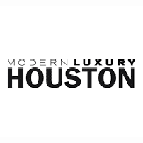 Modern Luxury Houston black logo on a white background