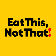 Eat This, Not That! logo on a yellow background