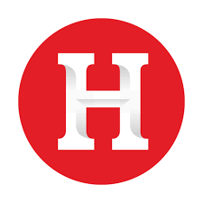White letter H on a red circular background