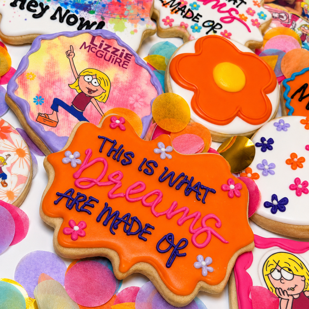 Lizzie McGuire assorted cookies with colorful icing designs