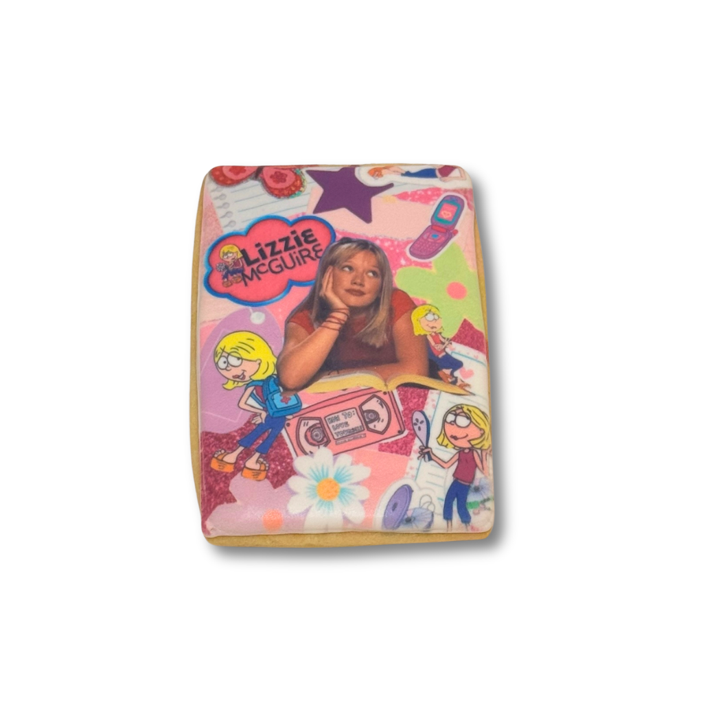Lizzie McGuire rectangular cookie with colorful character art