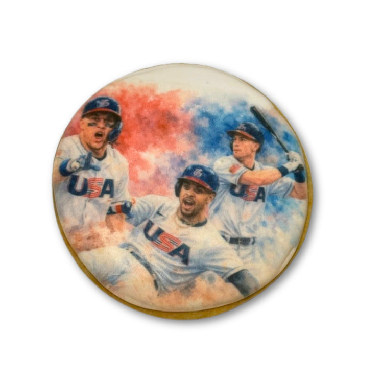 World Baseball Classic 2026 cookie with USA players graphic