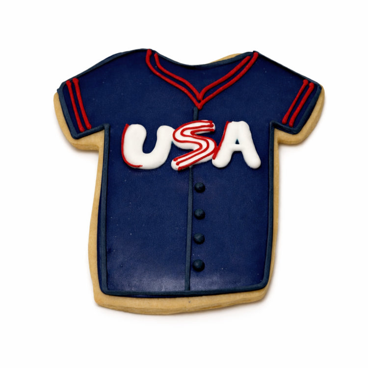 World Baseball Classic 2026 cookie shaped like a USA jersey