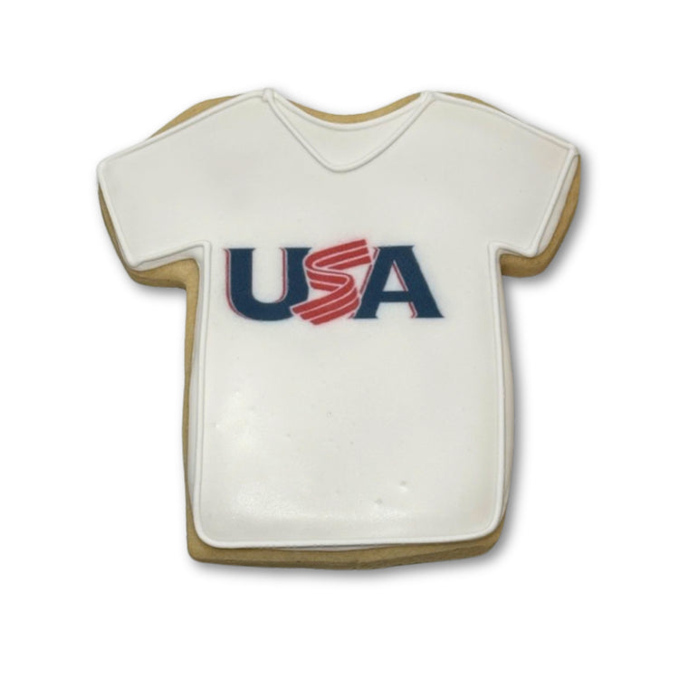 World Baseball Classic 2026 jersey-shaped cookie with USA logo