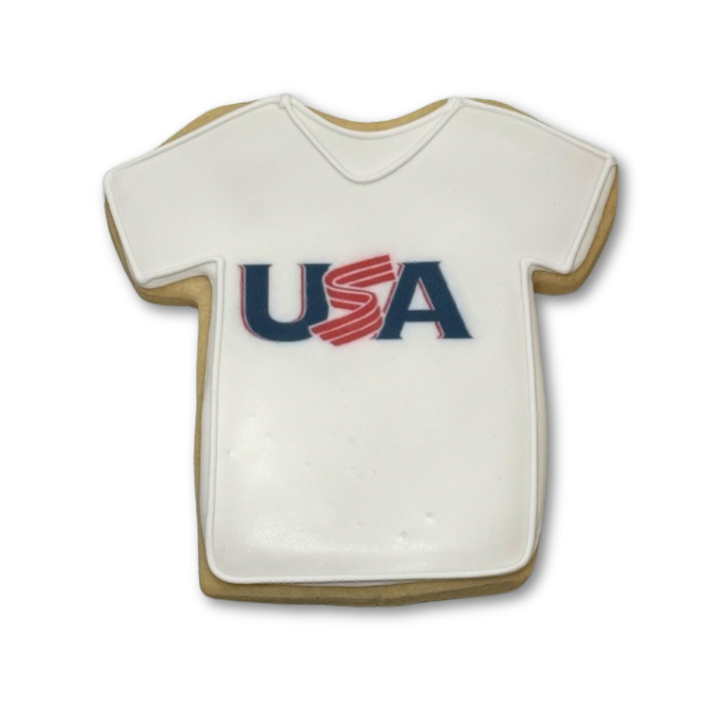 World Baseball Classic 2026 jersey-shaped cookie with USA logo