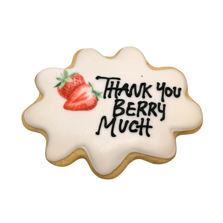 Boss's Week cookie with strawberry art and text.
