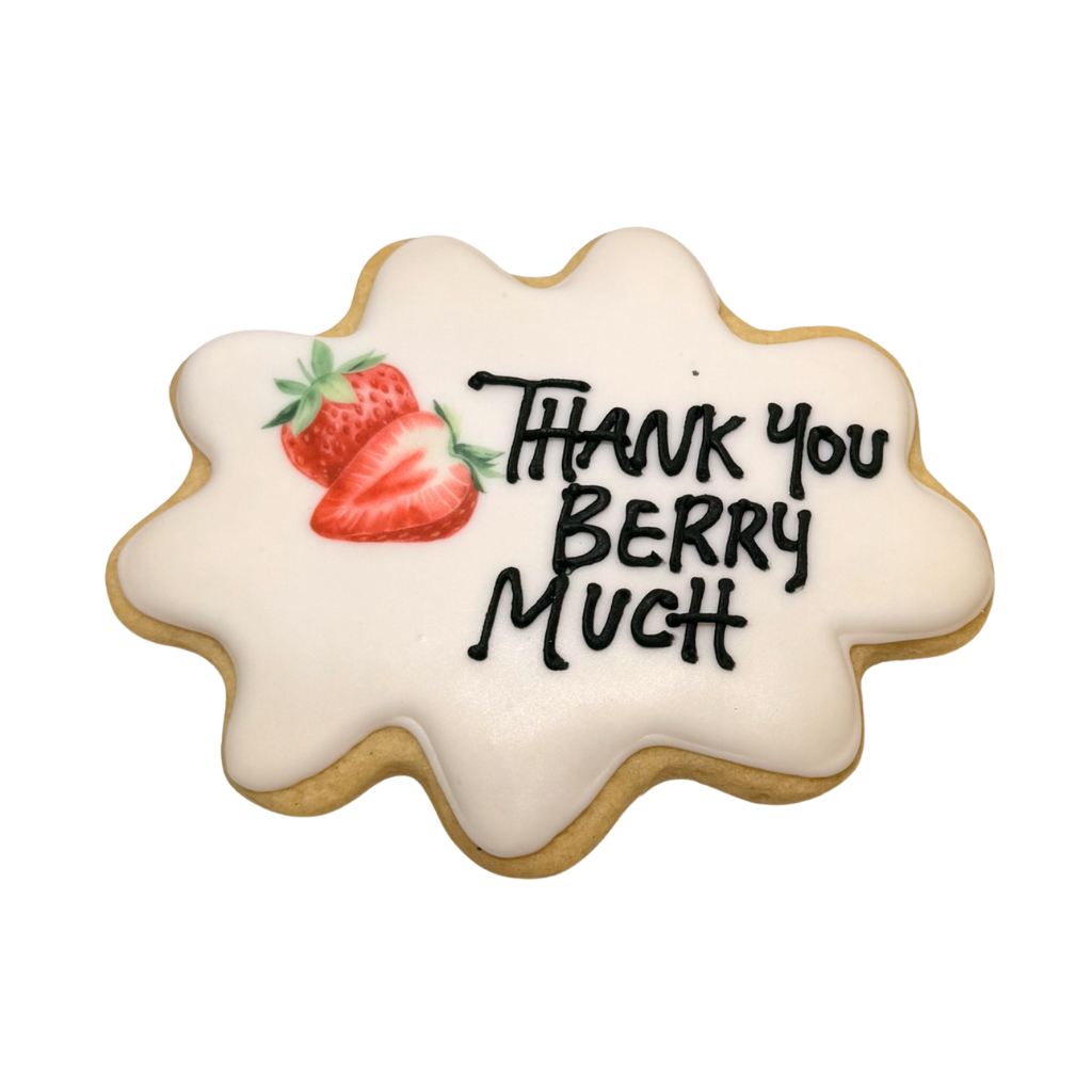 Boss's Week cookie with strawberry art and text.