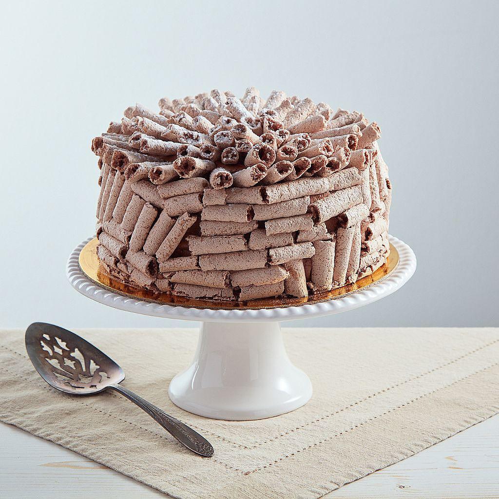 6-inch Chocolate Concorde Cake (GF) covered in meringue sticks