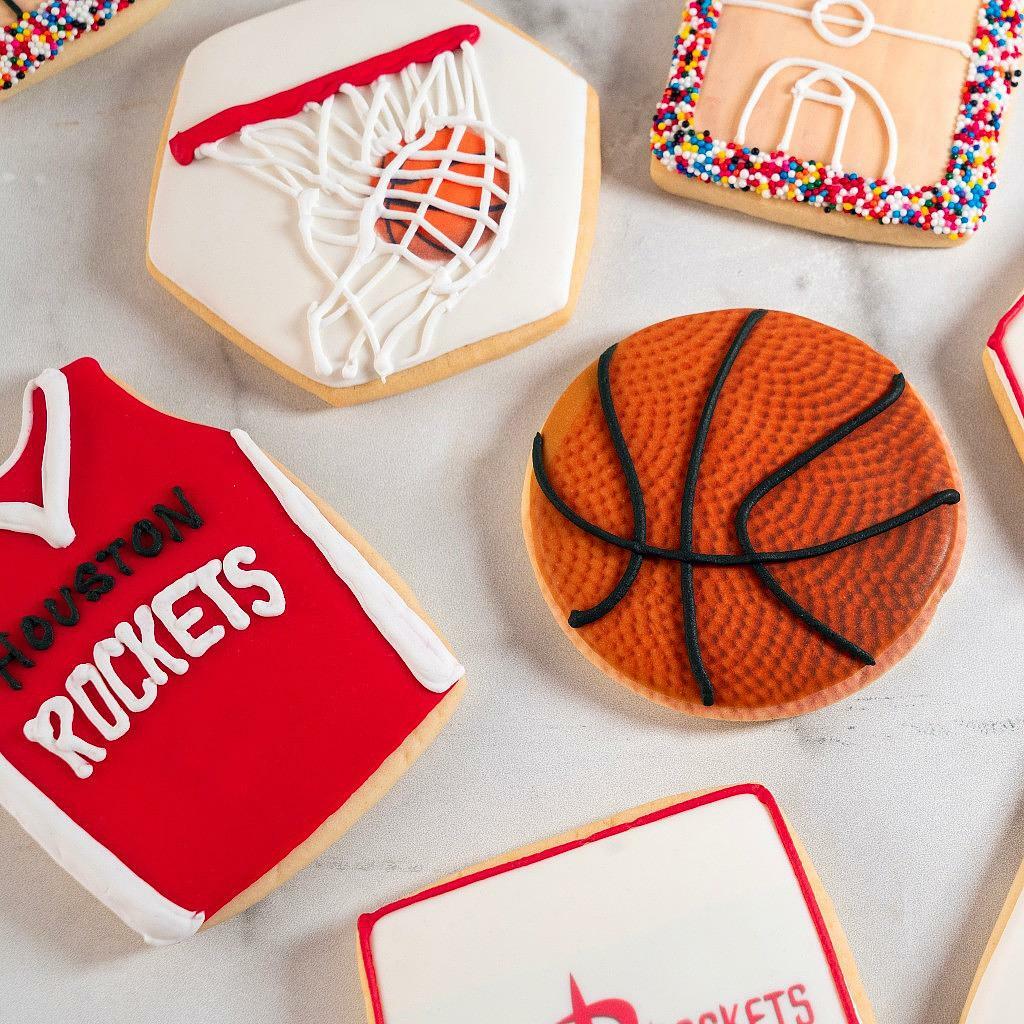 Rockets #2 basketball-themed decorated sugar cookies