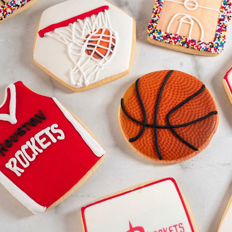 Rockets #2 basketball-themed decorated sugar cookies