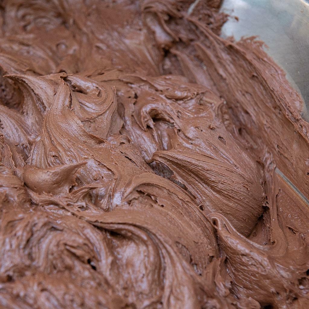 Old-Fashioned Diner Cake with smooth chocolate frosting