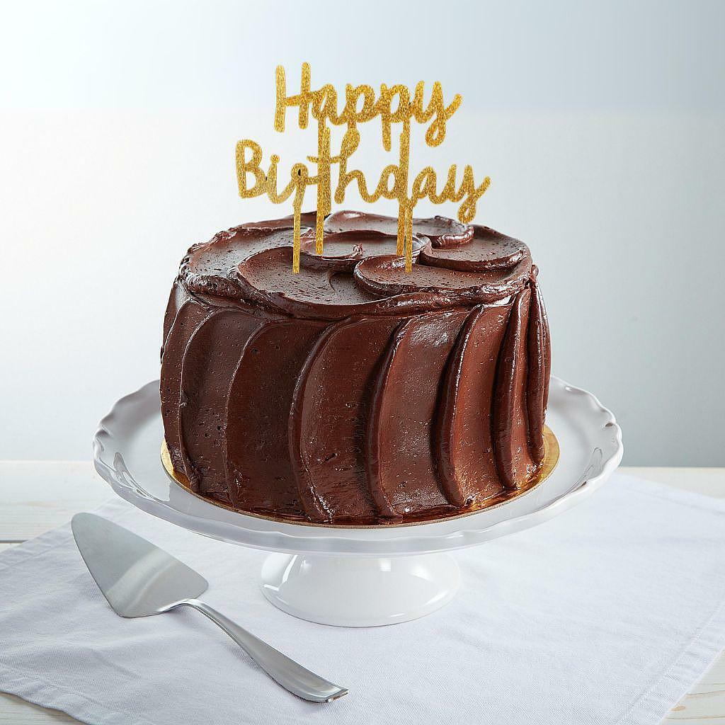 9-inch Old-Fashioned Diner chocolate cake with gold topper
