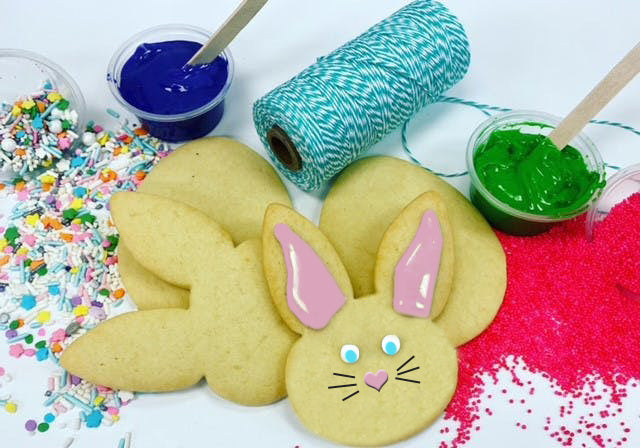 Easter cookie decorating kit with bunny cookies and sprinkles