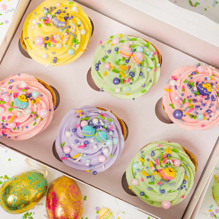 Easter Cupcake Collection with pastel frosting and sprinkles