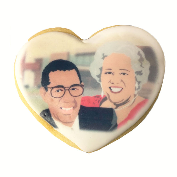 Cookies with Heart featuring an edible portrait of a couple