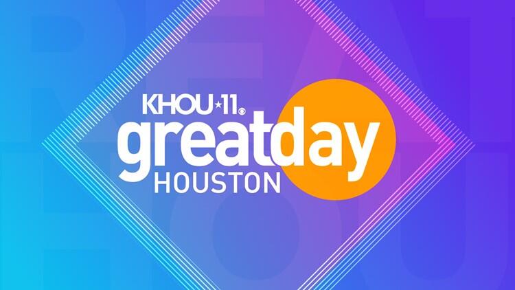 KHOU 11 Great Day Houston logo on a purple gradient background
