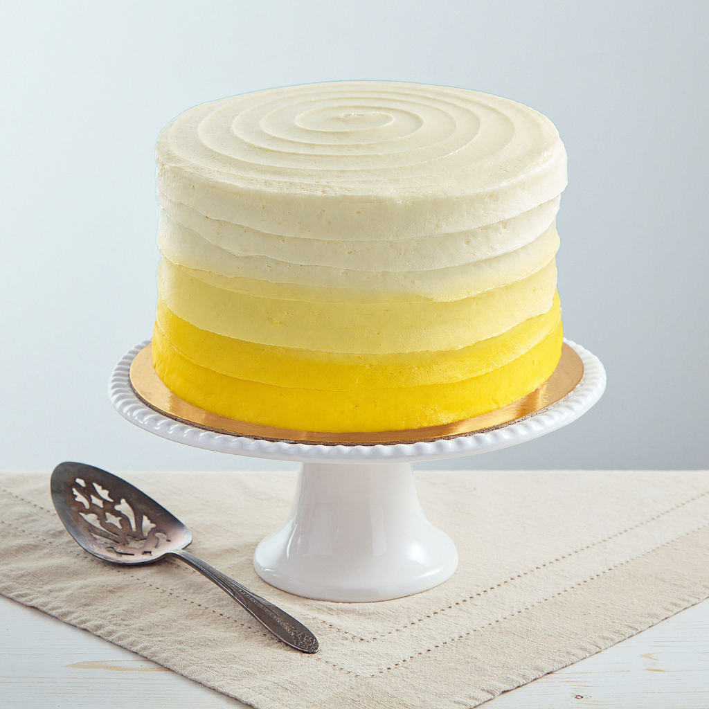 6-inch Lucious Lemon Cake with yellow ombre frosting