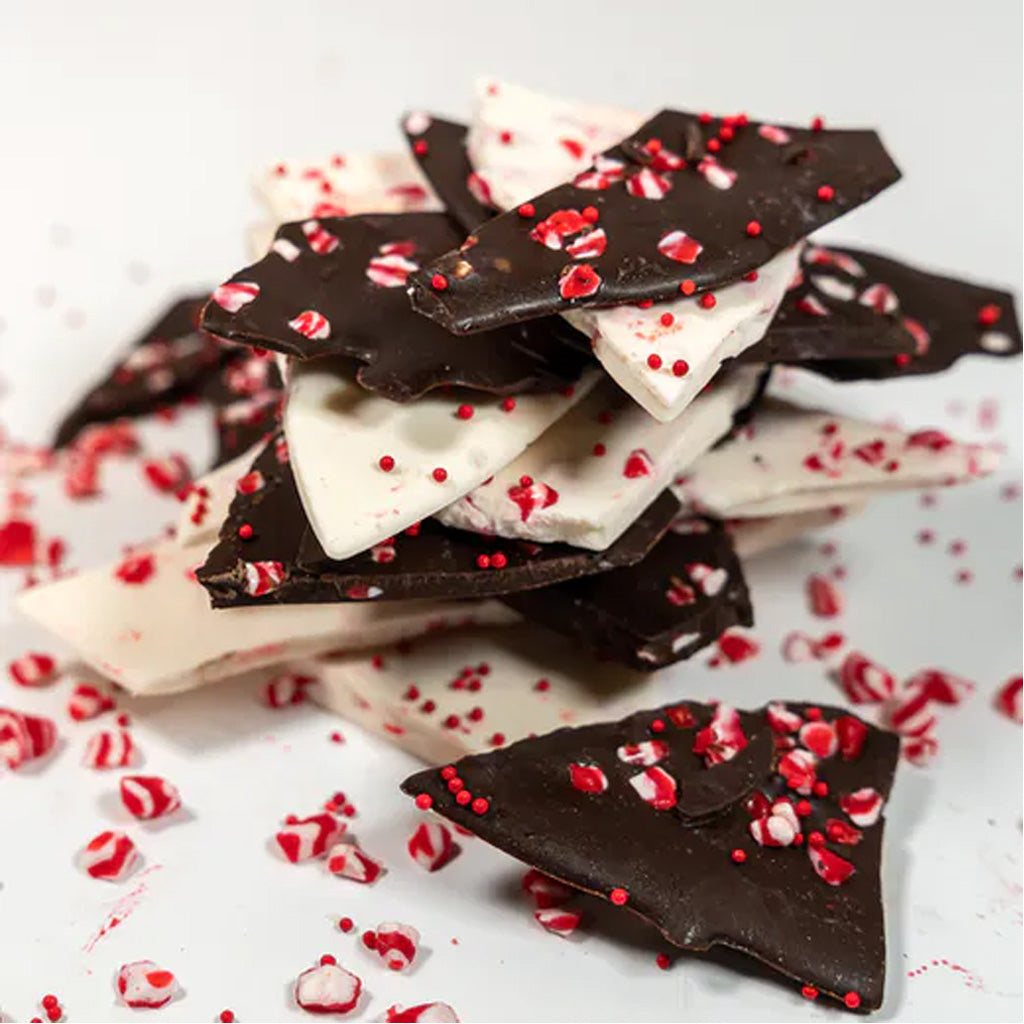 DG Peppermint Bark 4-pack with dark and white chocolate shards
