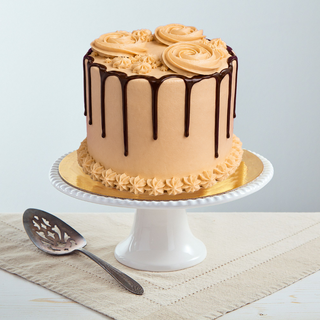 6-inch Toffee-licious cake with chocolate ganache drip.