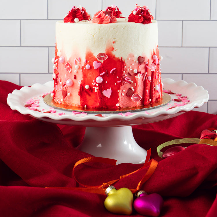 6-inch Cupid's Craving Valentine's Day cake with red frosting