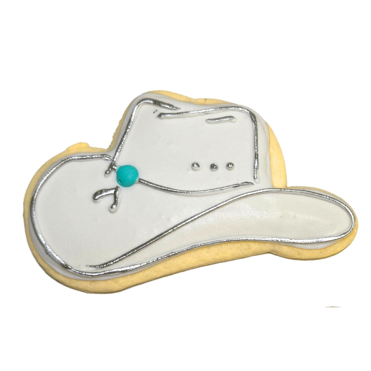 Cowboy Carter cookie shaped like a white cowboy hat