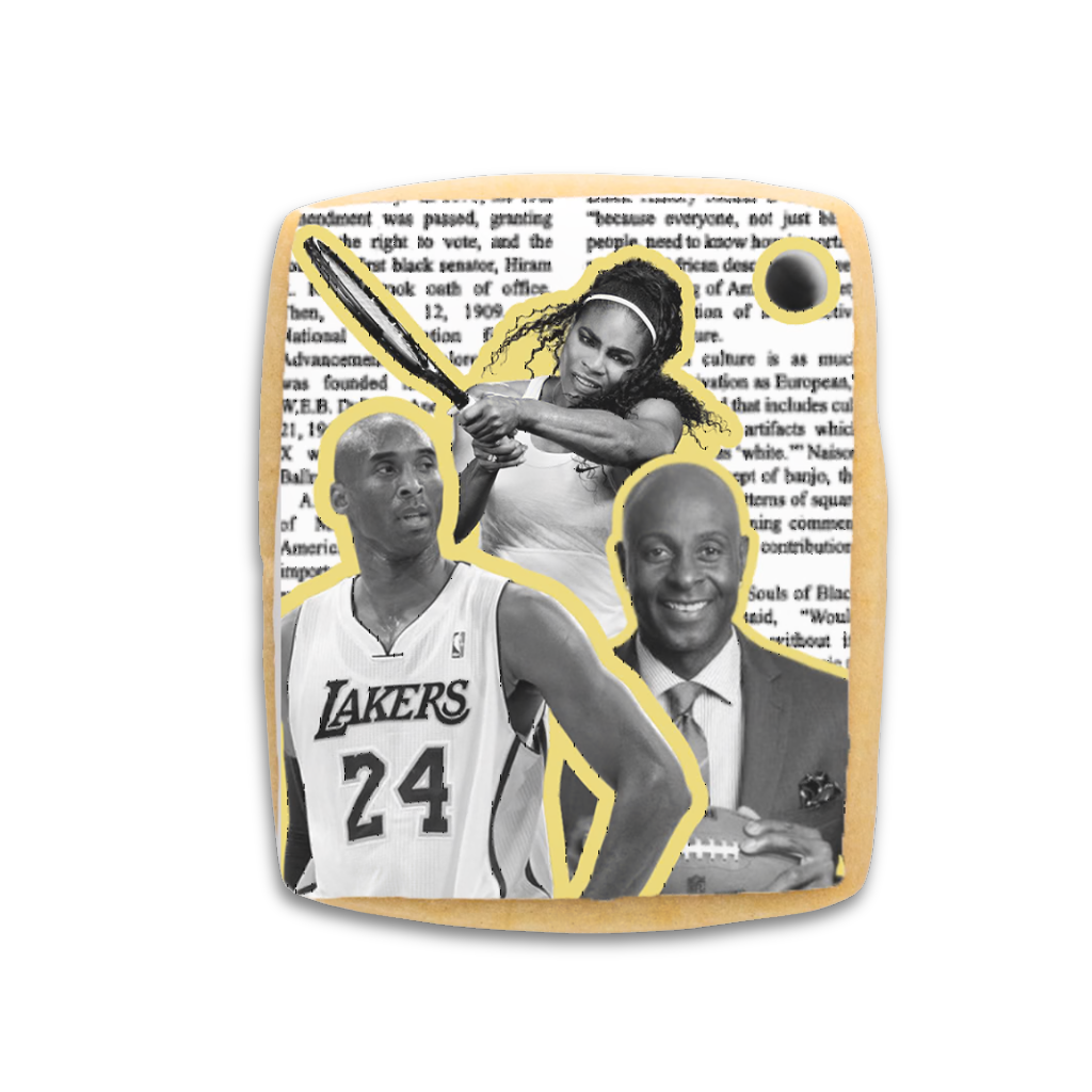 Icons Cookie Collection featuring sports legends on newspaper print.