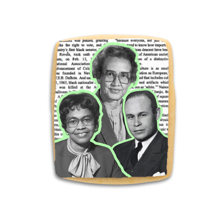 Icons Cookie Collection featuring black and white portraits.