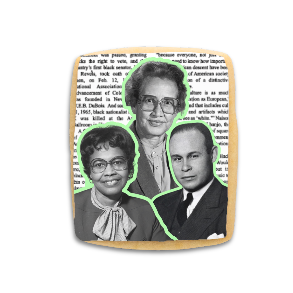 Icons Cookie Collection featuring black and white portraits.