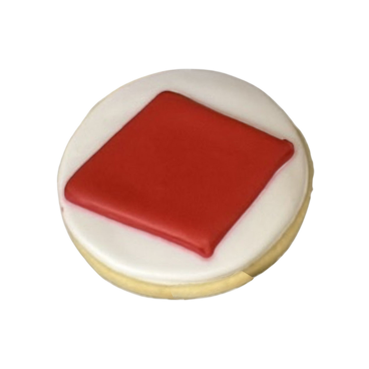 Casino Cookies with a red diamond icing design