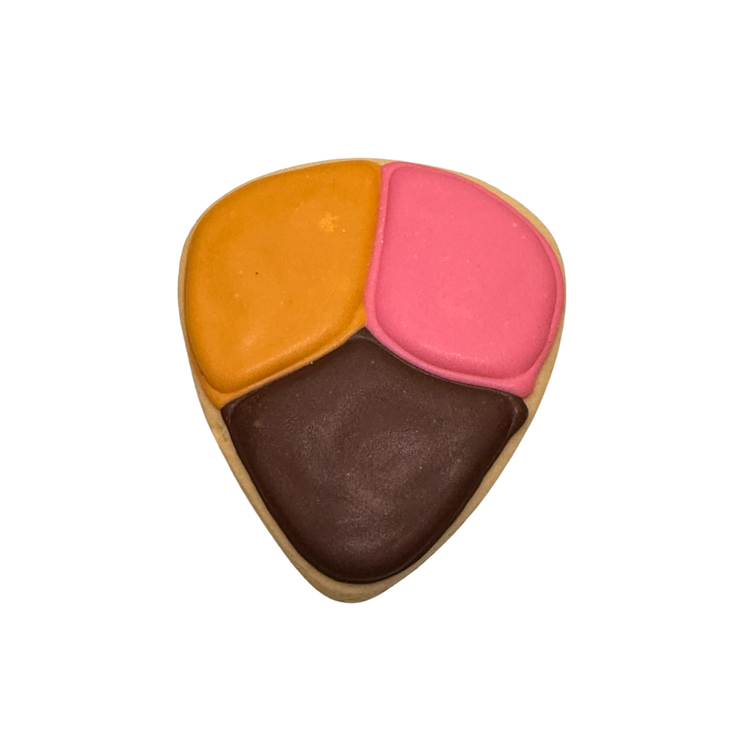 Hispanic Heritage cookie with orange, pink, and brown icing.