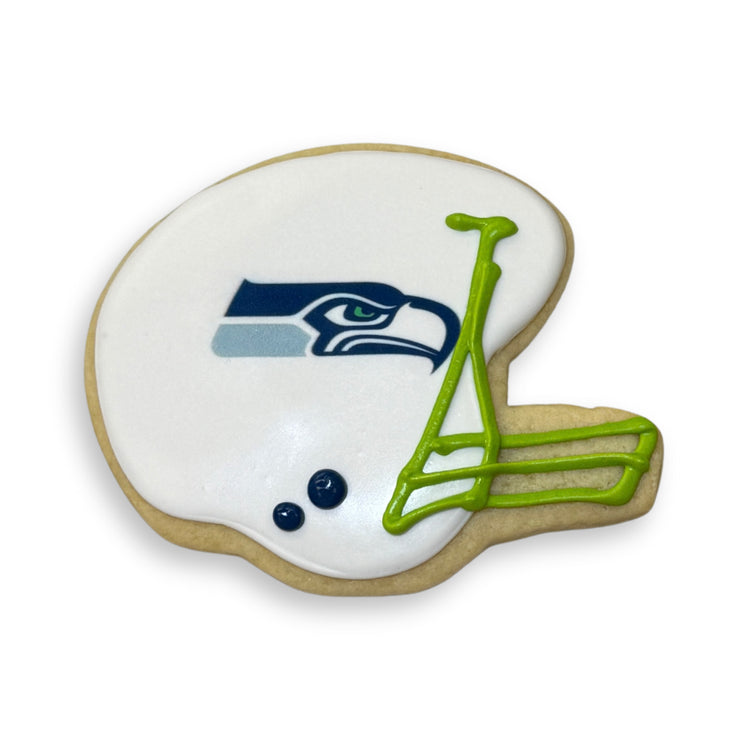 Superbowl 2026 football helmet butter cookie with team logo