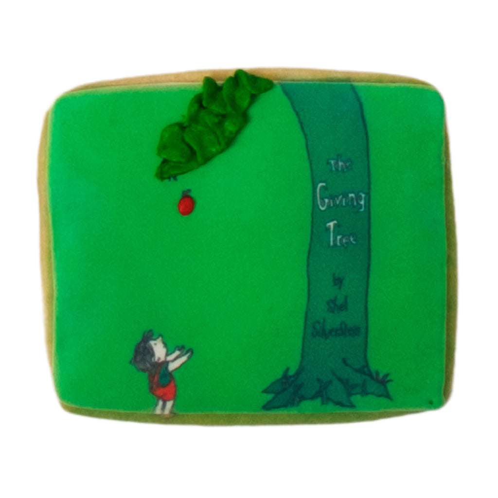 National Reading Month cookie featuring The Giving Tree design.