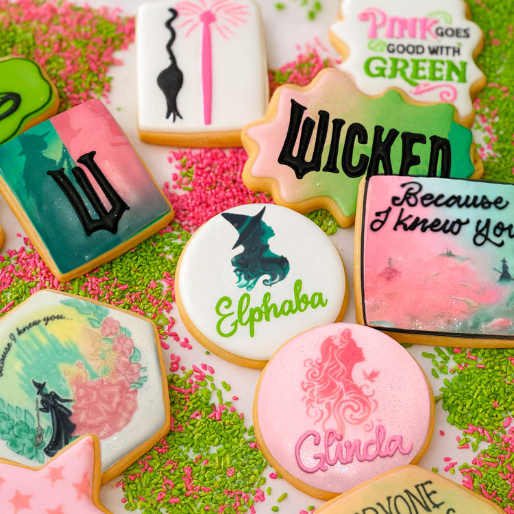 Assorted Wickedly Sweet Cookies with colorful icing designs