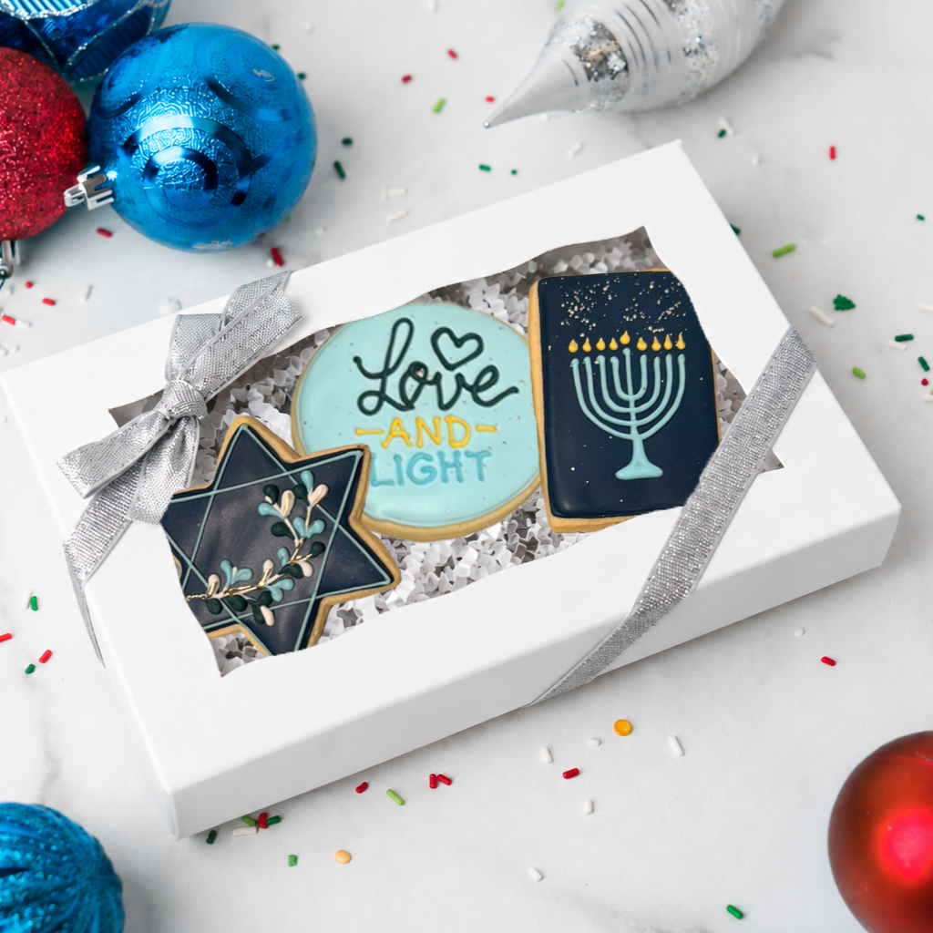 Gift Box of Hanukkah Butter Cookies, 3-pack