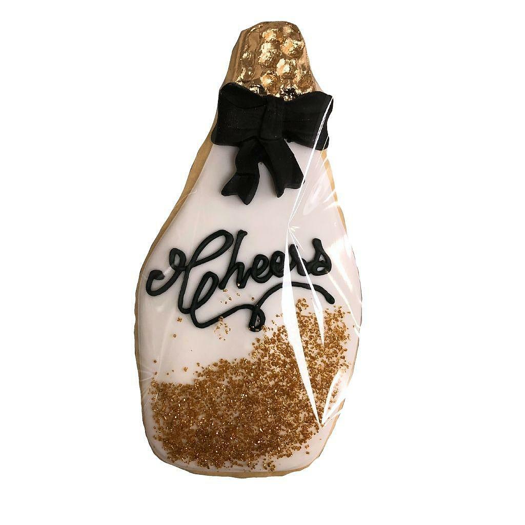 Wild Thang Birthday Gift Box champagne bottle sugar cookie