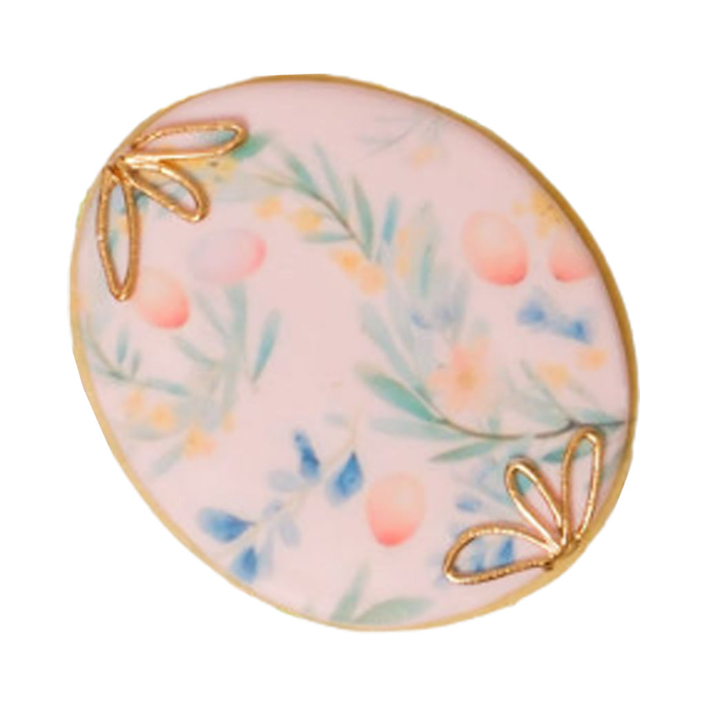 Easter butter cookie with floral and egg print design.