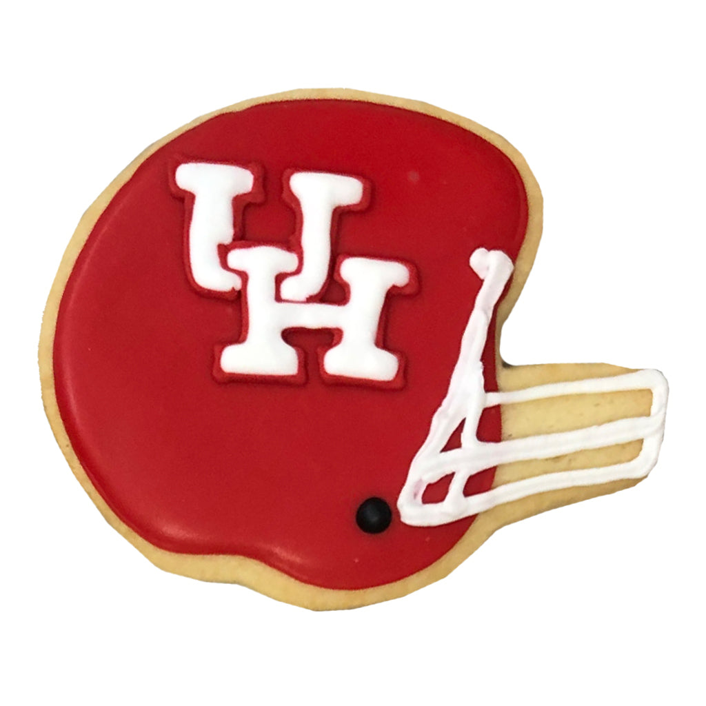 Hand-decorated Houston Cougars football helmet cookie
