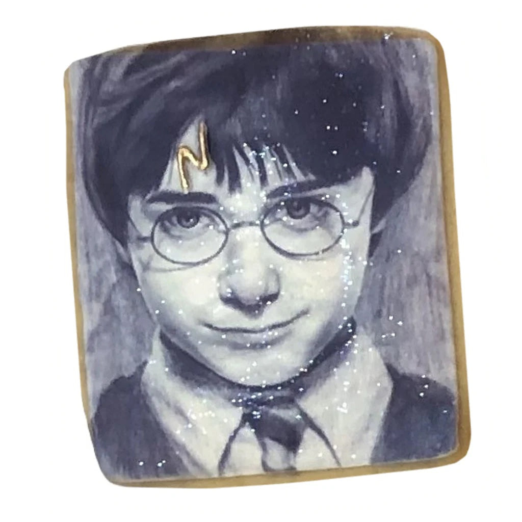 National Reading Month cookie featuring a Harry Potter portrait